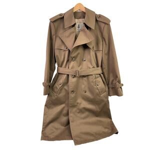 Misty Harbor Vintage Trench Coat Wool Size 40 Western Cut Double Breasted Liner